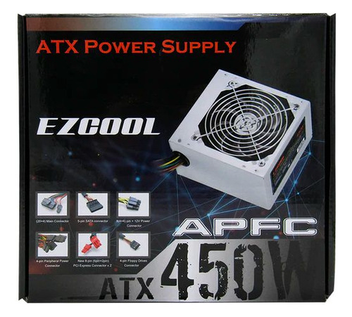 (usada) Fuente De Poder Atx Ezcool 450w 20+4 Pin Desktop