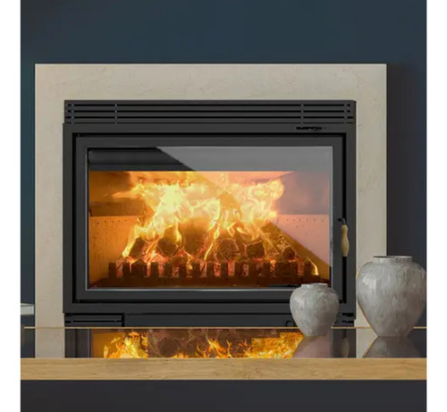 Salamandra Chimenea Insertable A Leña Bosca 650 Black Vision