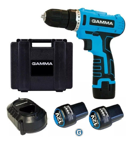 Imagen 1 de 9 de Taladro Atornillador Ion Litio 12v C/ 2 Bateria Gamma G12101
