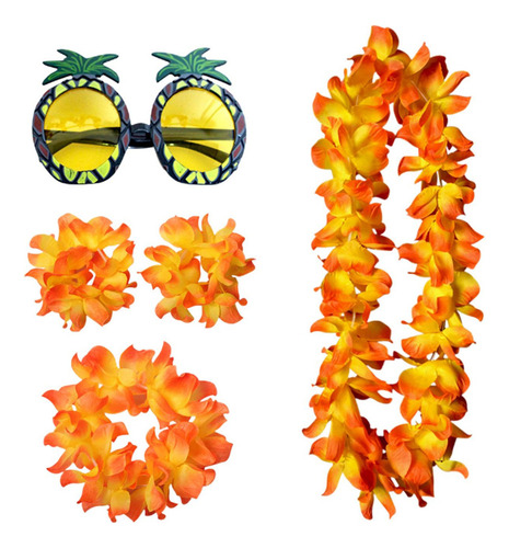 3 Conjunto De Disfraz De Collar Hawaiano, Accesorio De