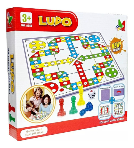 Ludo Juego De Mesa Clásico Tablero Plegable 36x36cm