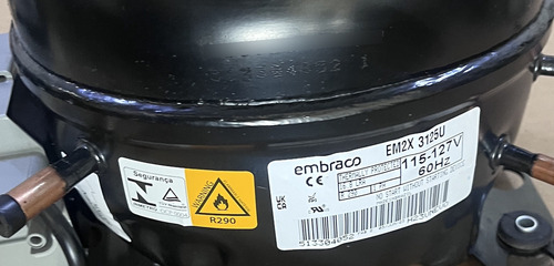 Compresor Embraco Em2x 3125u 1/3+ R-290a Kit Arranque