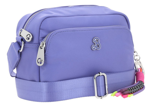Bolso Crossbody Barbie Gorett Para Dama Color Morado Gia Acabado De Los Herrajes Níquel Diseño De La Tela Liso