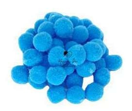 Pompom Para Artesanato 10mm Azul 50 Unidades