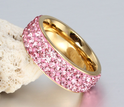 Imagen 4 de 5 de 1 Anillo Acero Inoxidable, Sweet Blink Dorado Brillos