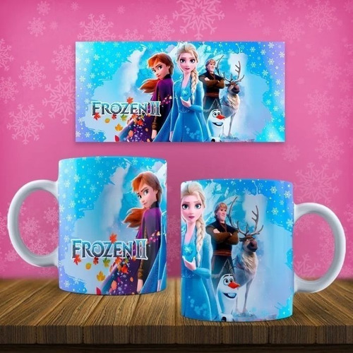 Imagen 5 de 10 de Plantillas Sublimar Estampar Frozen 2, Tazones Y Poleras