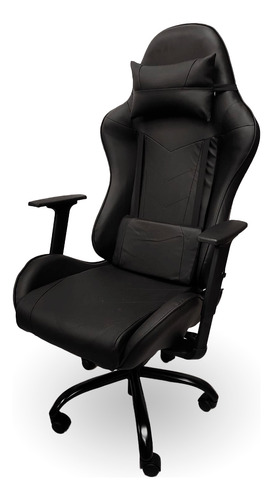 Silla de escritorio MRB DG gamer pro basic ergonómica  negra con tapizado de cuero sintético