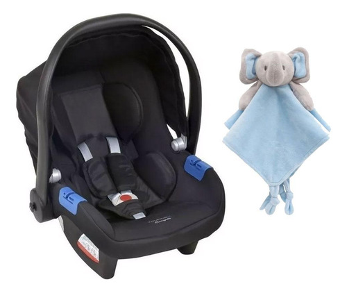 Bebê Conforto Touring X Preto Com Naninha Urso Azul