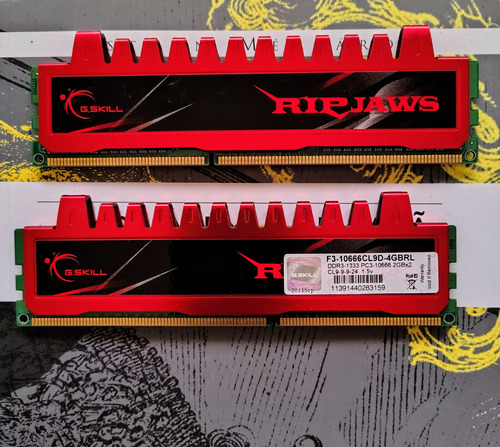 G.skill Ripjaws 4gb (2x2gb) Ddr3 Vermelho F3-10666cld9d (Usado)