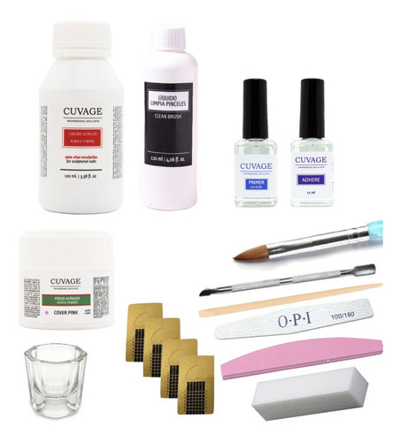 Imagen 1 de 5 de Kit Inicial Completo Construcción Uñas Acrílicas Esculpidas