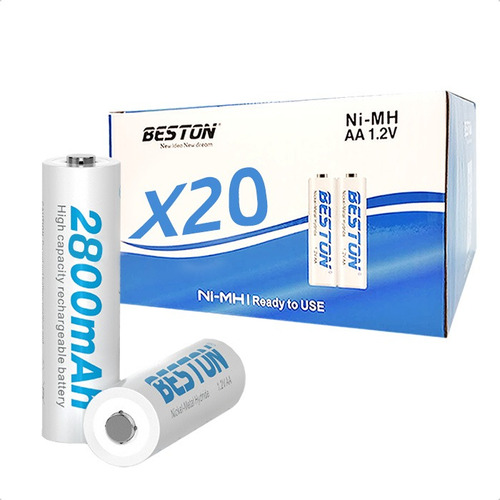 X 20 Pila Recargable Aa Beston Con Carga Amplia Capacidad