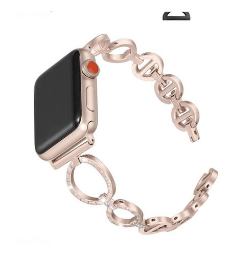 Extensible Champagne Compatible Applewatch Aros Mujer Dama