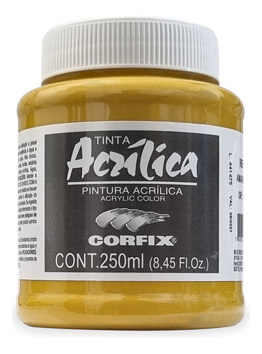 Tinta Acrílica Amarelo Ocre 250ml Corfix