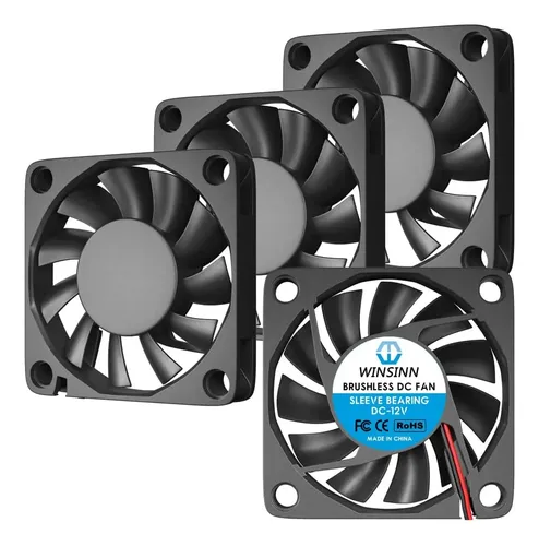 Pack De 4 Ventiladores 50x15 Mm 12V Doble Rodamiento De Bolas WINSINN - Alta Velocidad, Para Enfriamiento Continuo