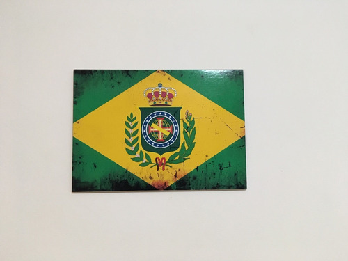 Placa Quadro Decorativo Da Bandeira Do Brasil Império Mod 2