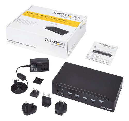 Startech.com Switch Conmutador Kvm 4 Puertos 1080p Usb 3.0