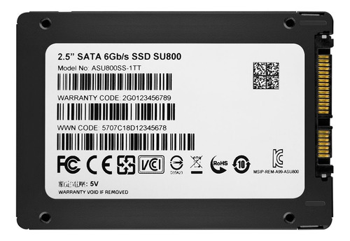 Disco Sólido Ssd Interno Adata Ultimate Su800 Asu800ss-1tt-c 1tb Negro