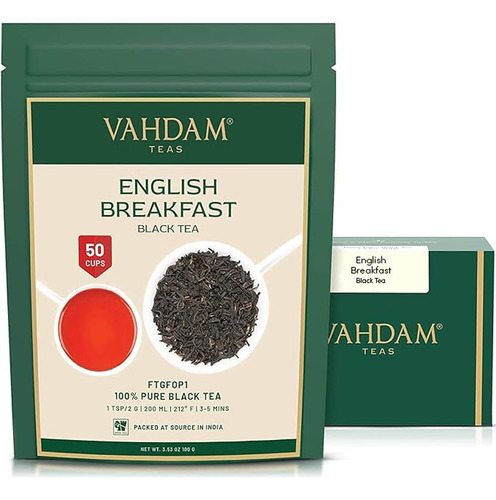 Vahdam, Hojas De Té Negro Original English Breakfast (50 Taz