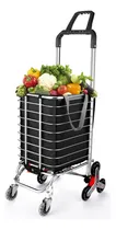 Comprar Carro De Compras Jazak Plegable Chango 8 Ruedas Liviano Sube Escaleras Reforzado Carga 40kg con Lona Con Bolsillo Con Soga 2 Modos Supermercado SC04 Gris
