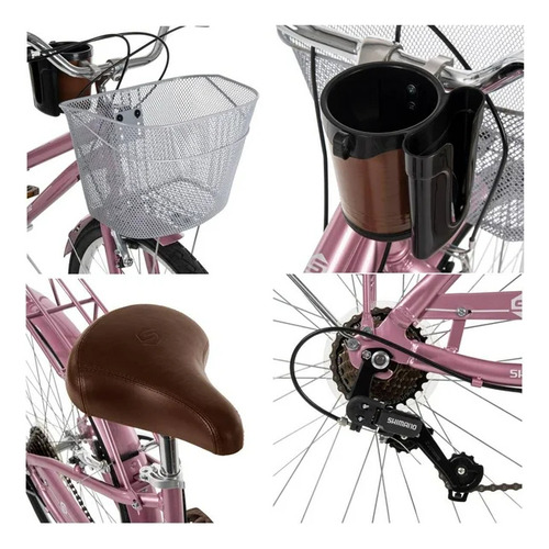 Bicicleta Urbana Huffy Seville Rodada 26 Rosa Tamaño Del Cuadro M