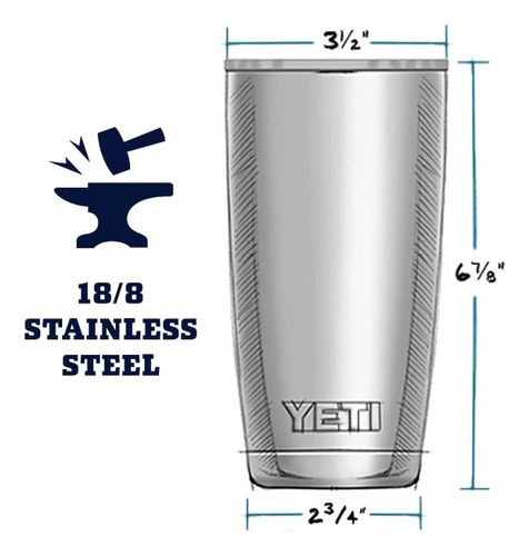 Vaso Térmico Rambler Magslider De Acero Inoxidable Yeti 20oz Rojo Lisa