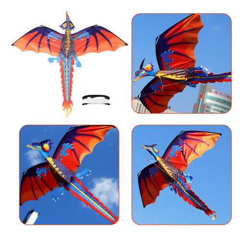 3d Dragon Kite Cometas Voladoras Al Aire Libre Niños Niños D