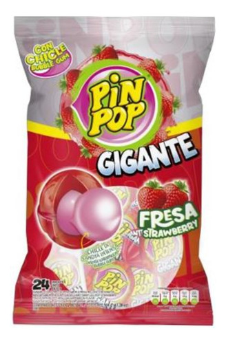Paquete Pin Pop Fresa X 24unds - Unidad a $49