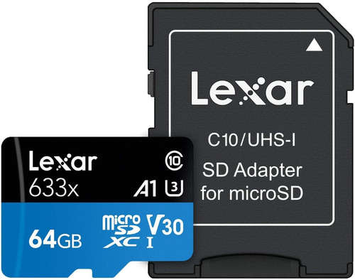 Memoria Lexar 64gb Micro Sdxc Uhs-i 633x 100mb/s 45mb/s