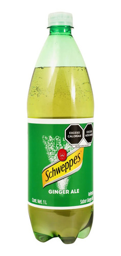 8 Pack Refresco Ginger Ale Schweppes 1 L