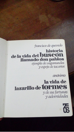 Libro Historia De Vida Del Buscón/la Vida Del Lazarillo 