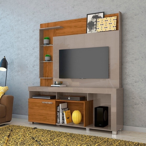 Estante Home Theater Madetec Ícaro Para Tv De Até 50' Cor Fendi/Naturale