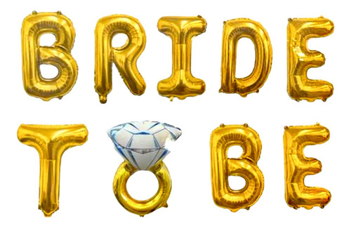 Bride To Be Bachelorette Despedida De Soltera Globo Metalico Color Dorado
