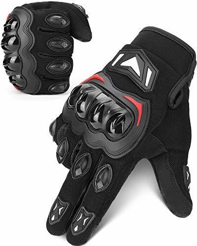 Guantes Moto Kemimoto Hombre, Ciclismo Táctil Outdoor, Negro