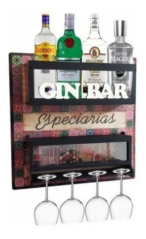 Imagem 2 de 5 de Barzinho Com Porta Taças E Suporte P/ Especiarias P/ Gin Gim