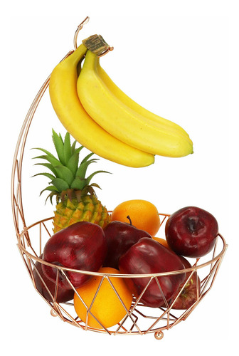 Rosylinefruit Basket + Banana Holder, Elegant Fruit Bowl