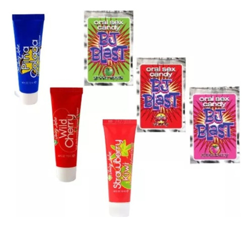 3 Lubricantes Juicy Lube + 3 Bj Blast Candy 