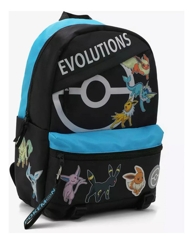 Mochila Pokemon Eevee Evoluciones Negro