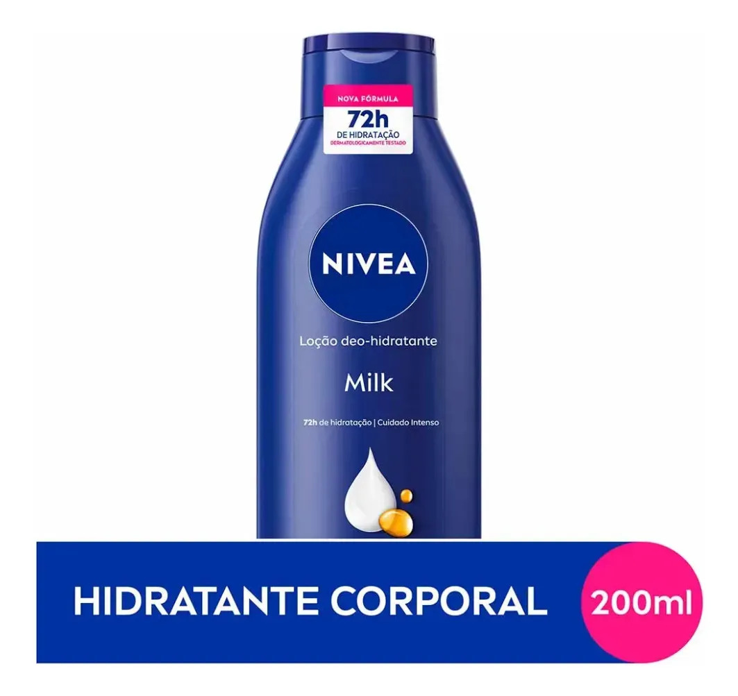 Loção hidratante 72h Nivea Cuidado Corporal Milk 200mL
