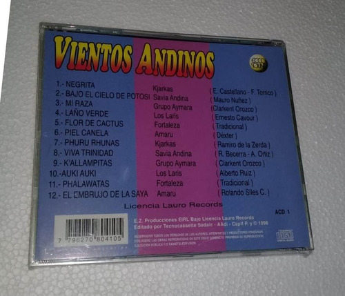 Vientos Andinos - Kjarkas Savia Andina Aymara Laris Cd Kktus
