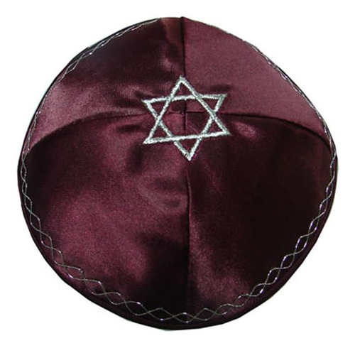 Estrella Judía David Kippah Yarmulke - Granate