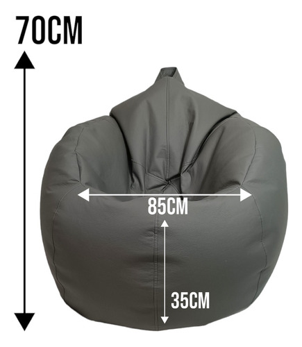 Sillón Puff Oval Confortable Color Gris oscuro