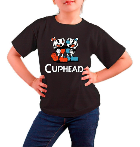 Polera Estampada Algodón Niña Cuphead Juego 2022 Algodón