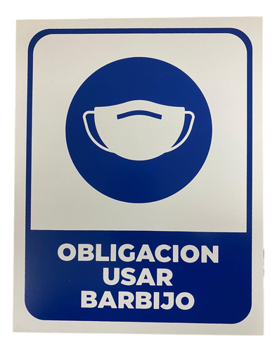 Cartel Obligación Usar Barbijo 22x28 Alto Impacto