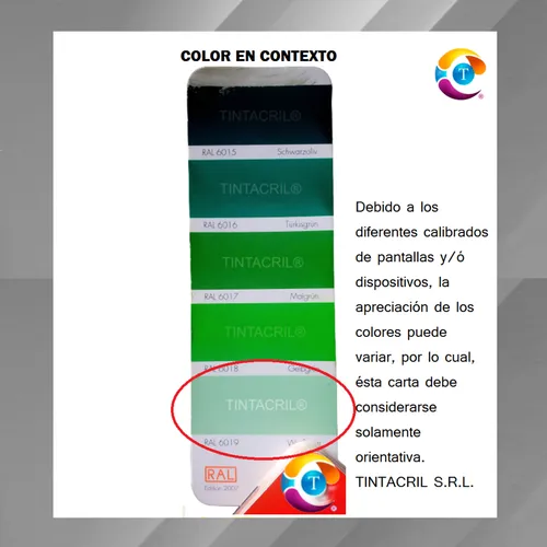 Pintura Poliuretánica Ral 6019 X 3.6 Lts. Verde Blanquecino