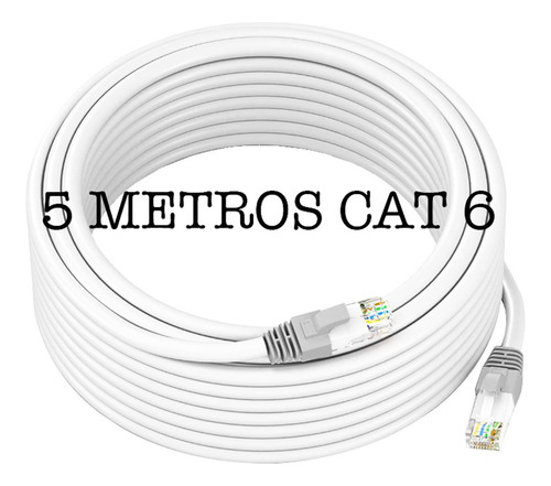 Cable Utp Ethernet Cat 6 Red Internet Ponchado X 5 Metros