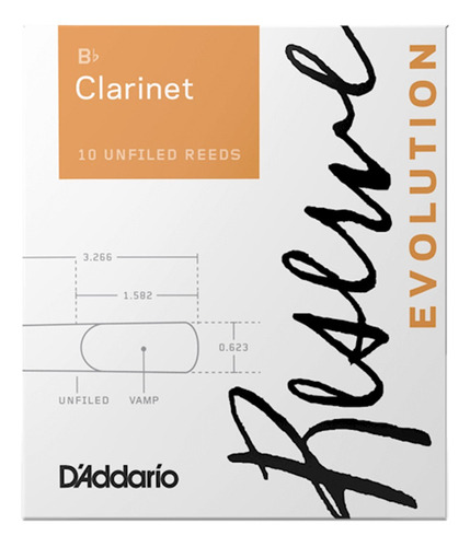 Cañas Daddario Reserve Evolution Para Clarinete Sib Pack X10