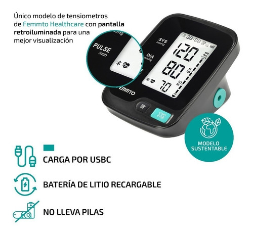 Imagen 5 de 8 de Tensiometro Digital Brazo Femmto Medidor De Presion Arterial Yk-bpa4
