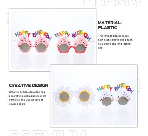 Funny Birthday Glasses Decorate 10 Pcs