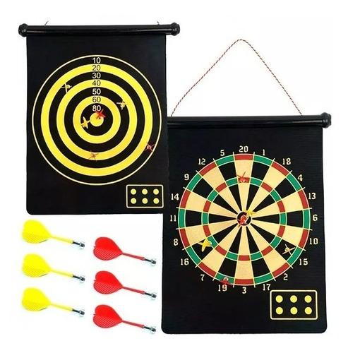 Juego De Dardos Magneticos X6 Tablero Doble 42x52cm An17 