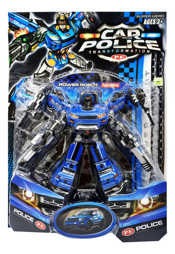 Auto Robot Transformable Se Convierte En Auto +2 Armas 12655 Azul